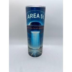 Area 51 20 oz Skinny Tumbler Custom Made, New with Straw and Lid